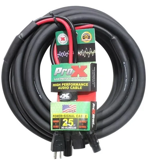 ProX ProX XC-XLREC25 25ft XLR IEC Combo Cable dj accessory — product photo