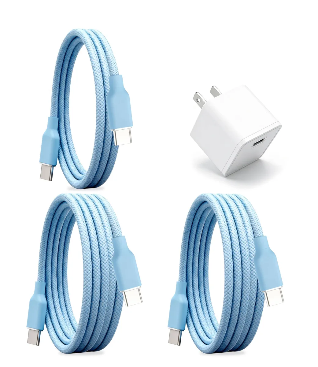  SCHDRA KA30E-US 30W USB-C Charger with 3 Cables Blue — product photo