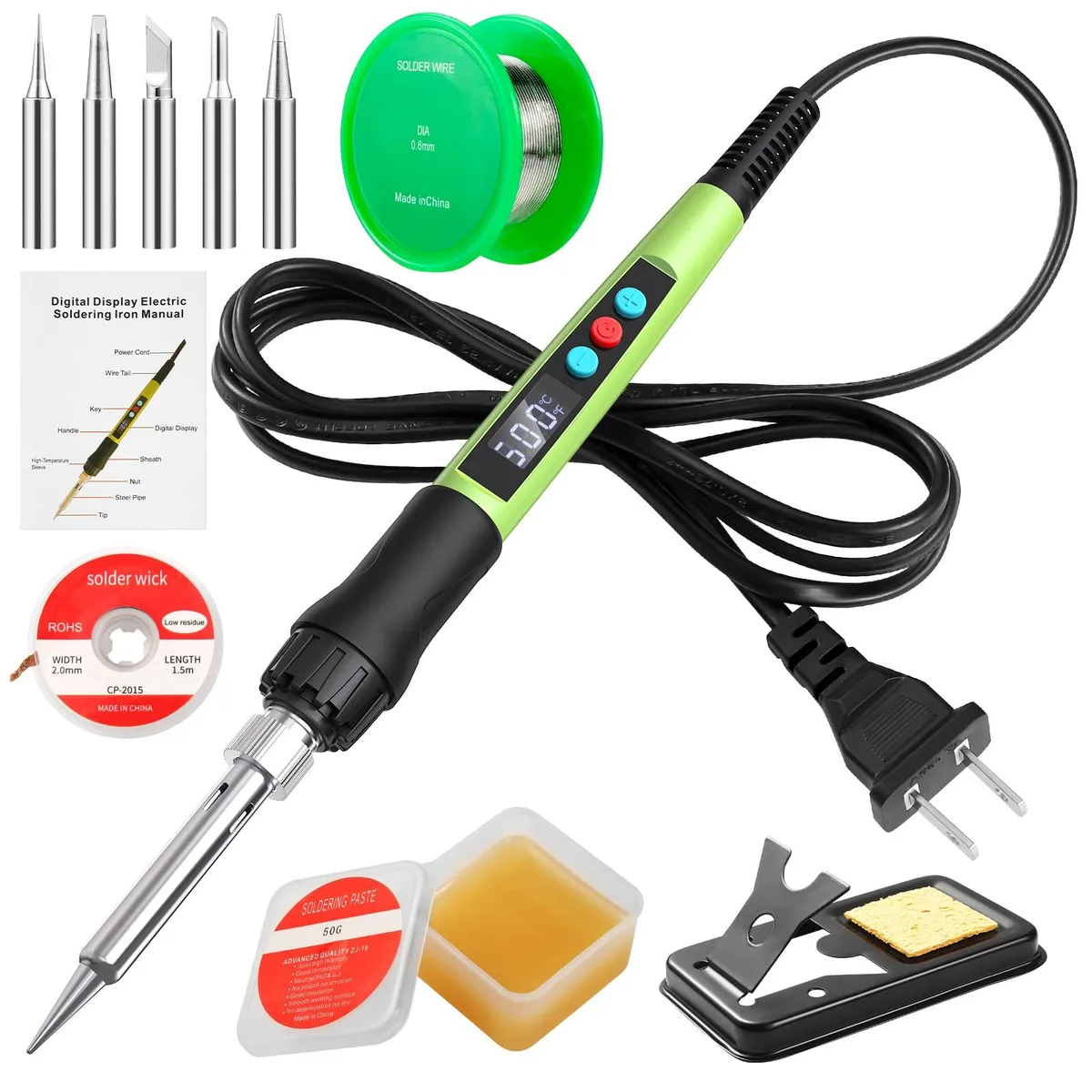  100W LED Digital Soldering Iron Kit with Ceramic Heater — product photo