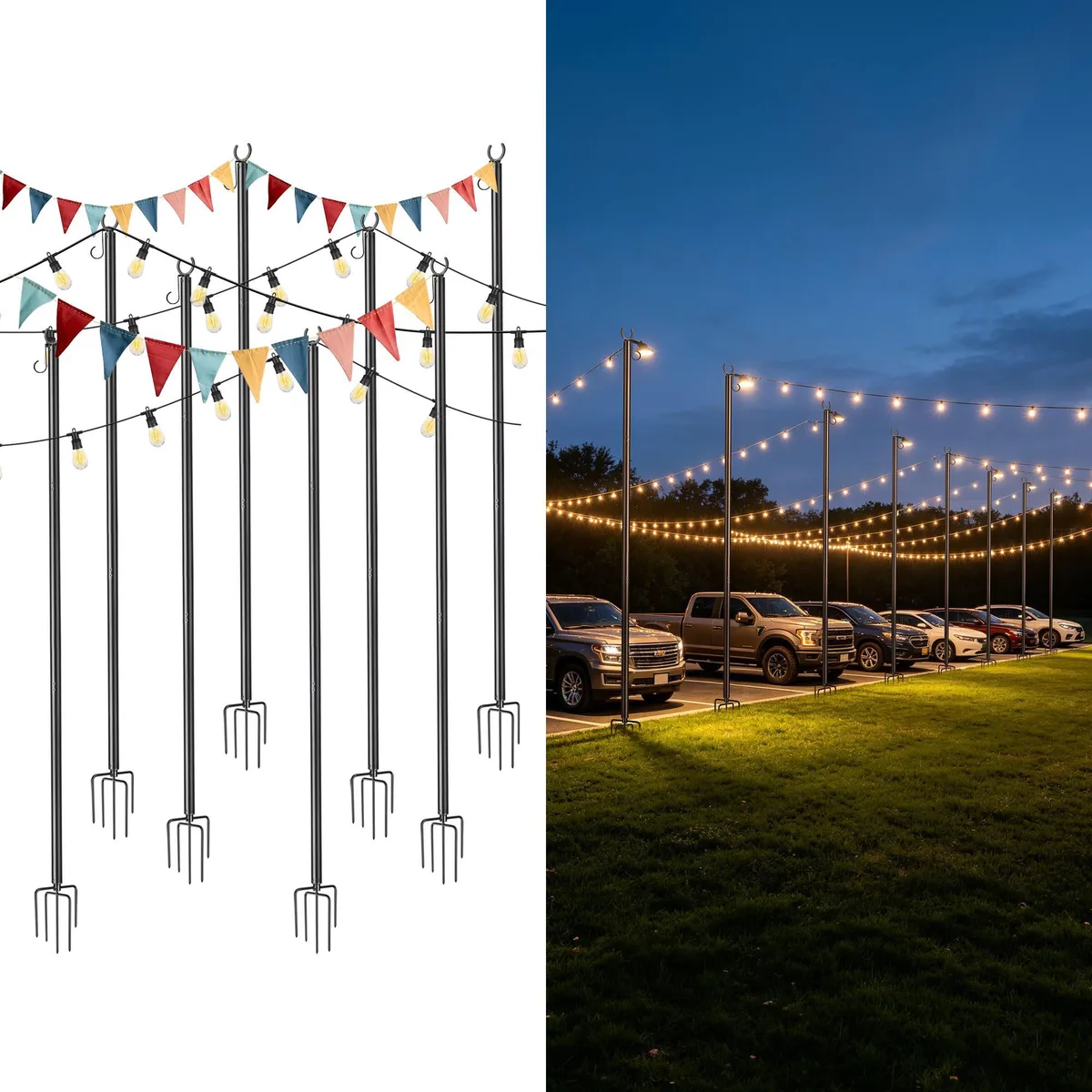 Yescom USA, Inc. Yescom USA, Inc. 07SSP004-LAMP-06.V1X4 8-Pole 10ft String Light Statue — product photo