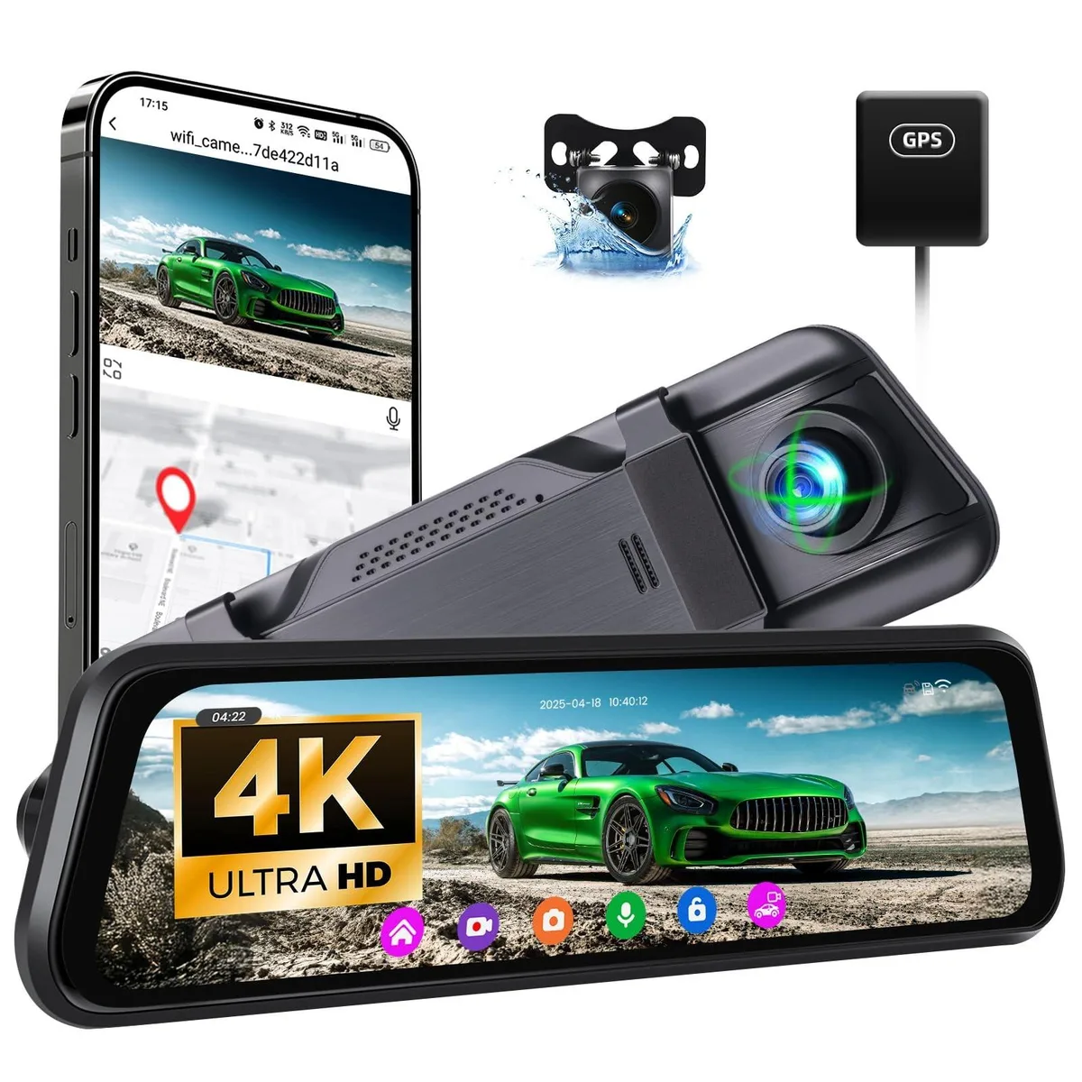 Batianda Batianda 9.66" 4K Mirror Dash Cam 2 in 1 accessory — product photo