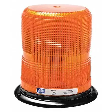 Amber LED beacon, round low-profile housing, blunt-cut wires
