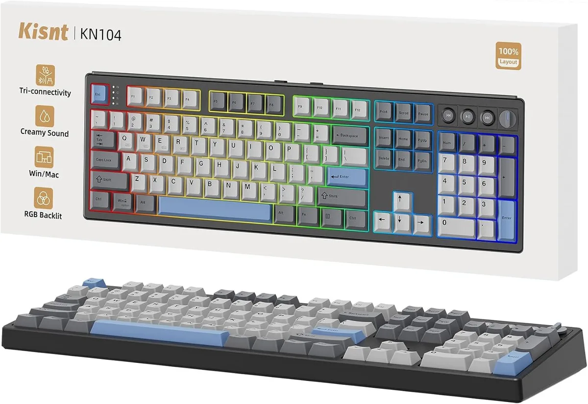 TUKO TUKO KN104 Wireless Mechanical Gaming Keyboard Carbon Black — product photo