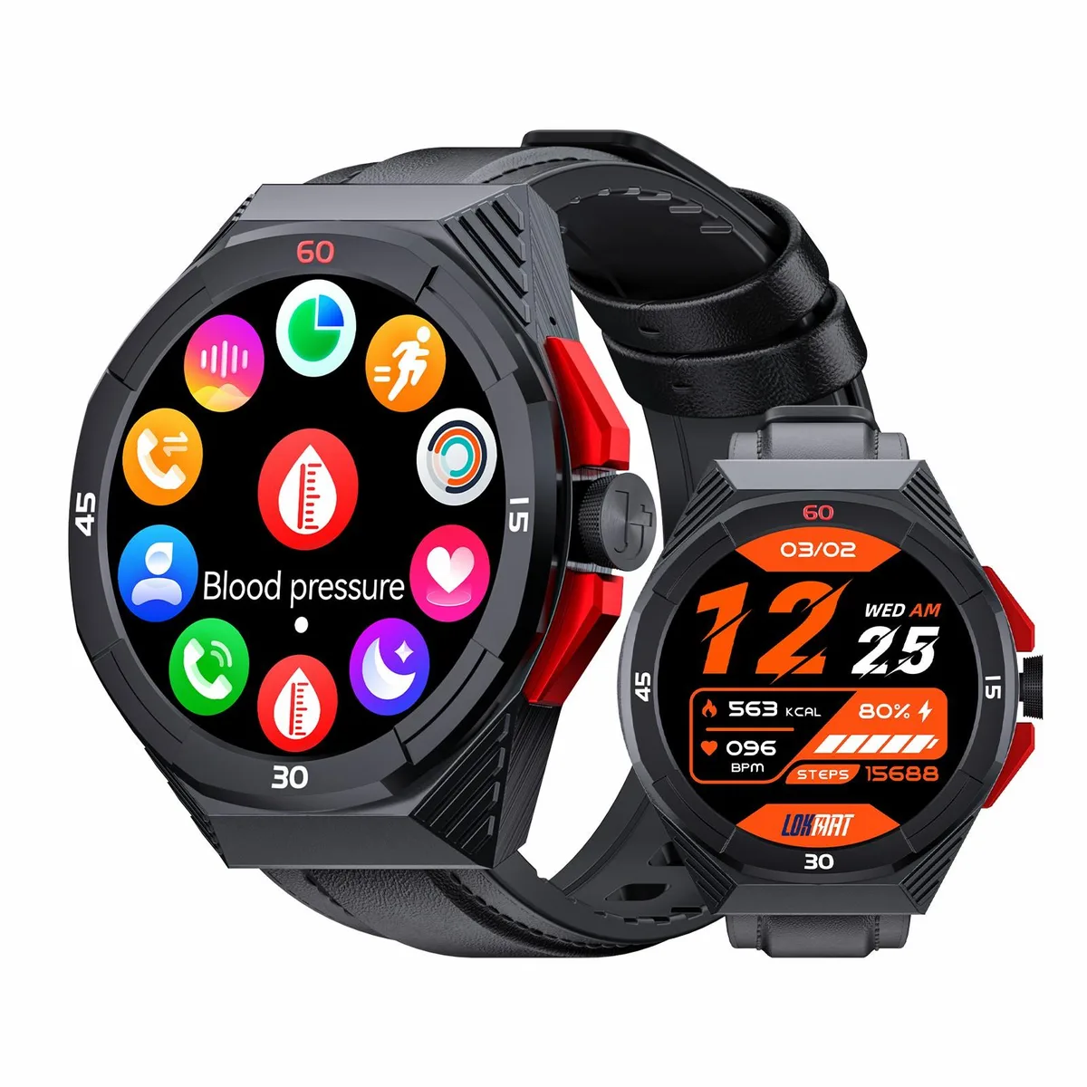 LOKMAT LOKMAT COMET 2 PRO Smart Watch Black 1.46" 360x360 IP68 Bluetooth 5.0 — product photo