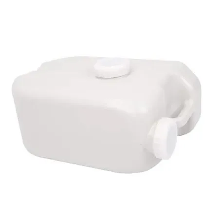 Transparent 24 L HDPE waste tank with built-in carry handle, 12.6 x 9.8 x 19.4 inches