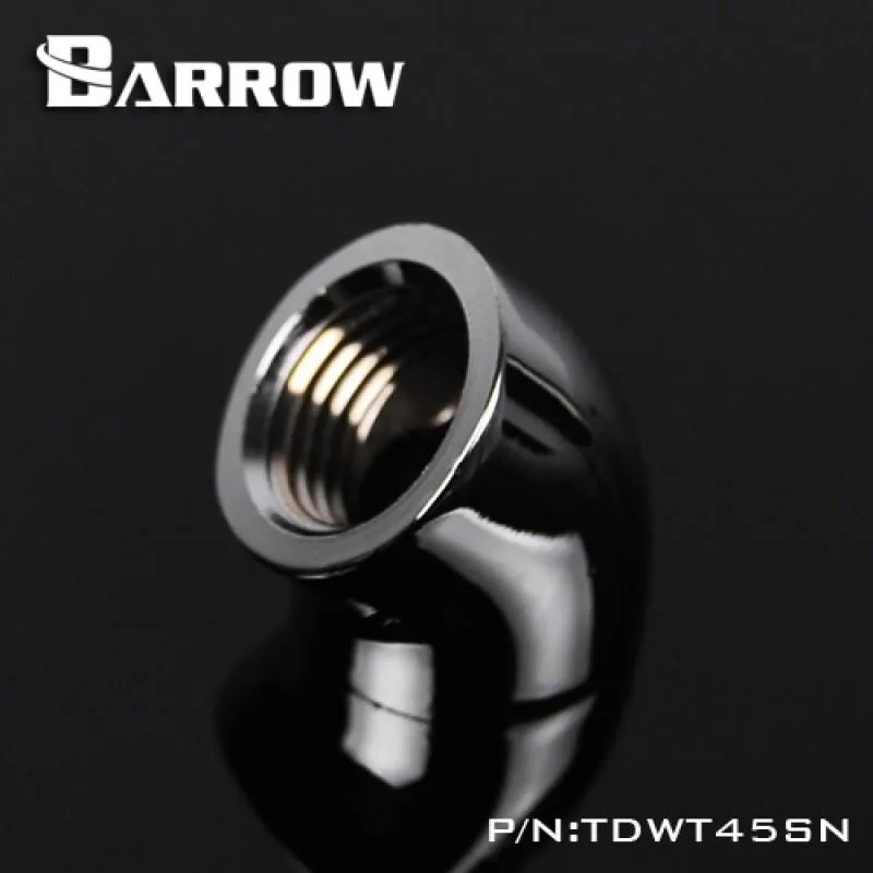 Barrow Mods Barrow Mods TDWT45SN-Silver 45° G1/4" Female-Female Fitting Silver — product photo