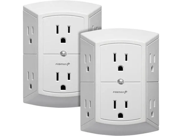 LORDWORLD LORDWORLD 6-Outlet Wall Plug 15A 125V 1875W 3 Prong 2 Pack — product photo