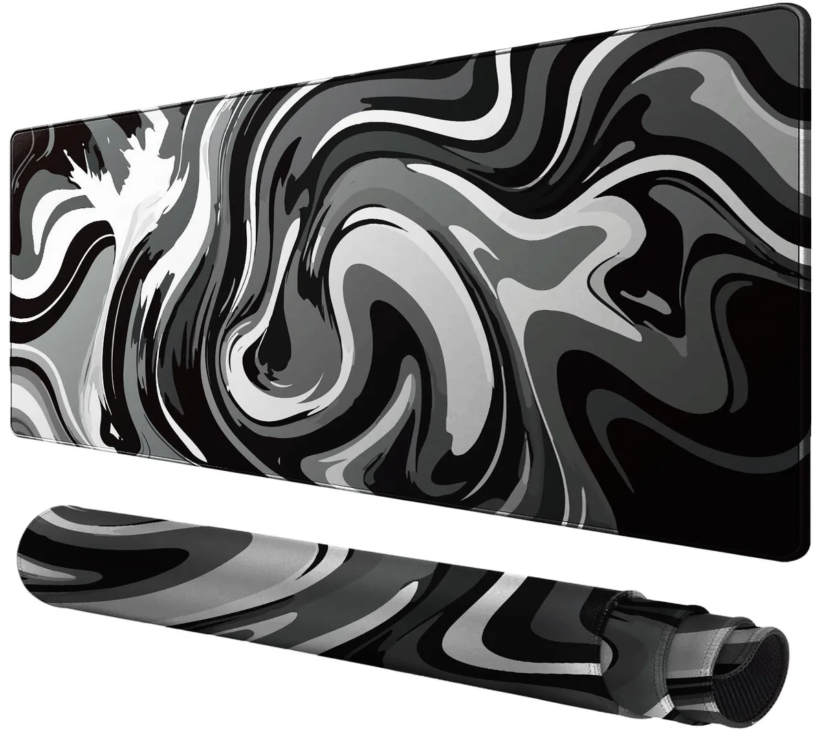  Rcege mouse pad Black &amp; White Abstraction 31.5x15.8 inch 0.07 in — product photo