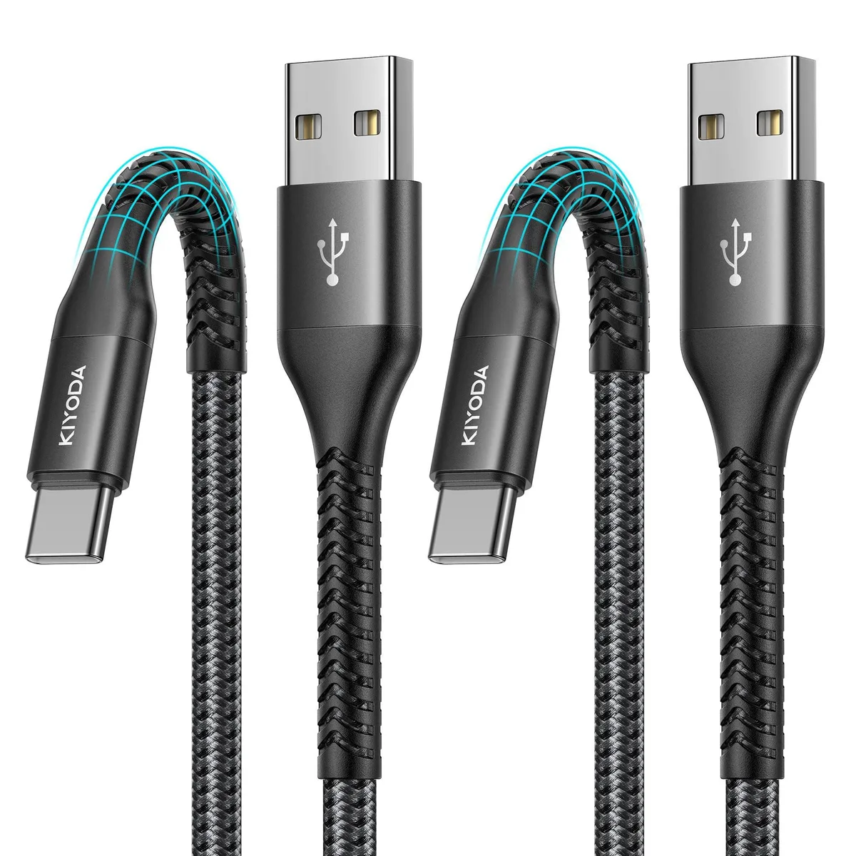 No Sew No Sew USB A to USB C Cable 3A 3 ft 2 pack Black — product photo