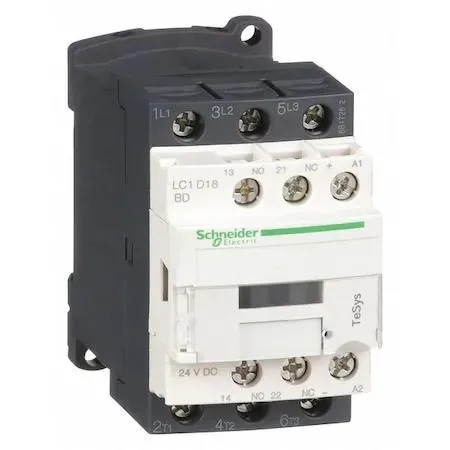 Schneider Electric Schneider Electric Square D LC1D18BD 18 A 24 V DC 3-pole contactor — product photo