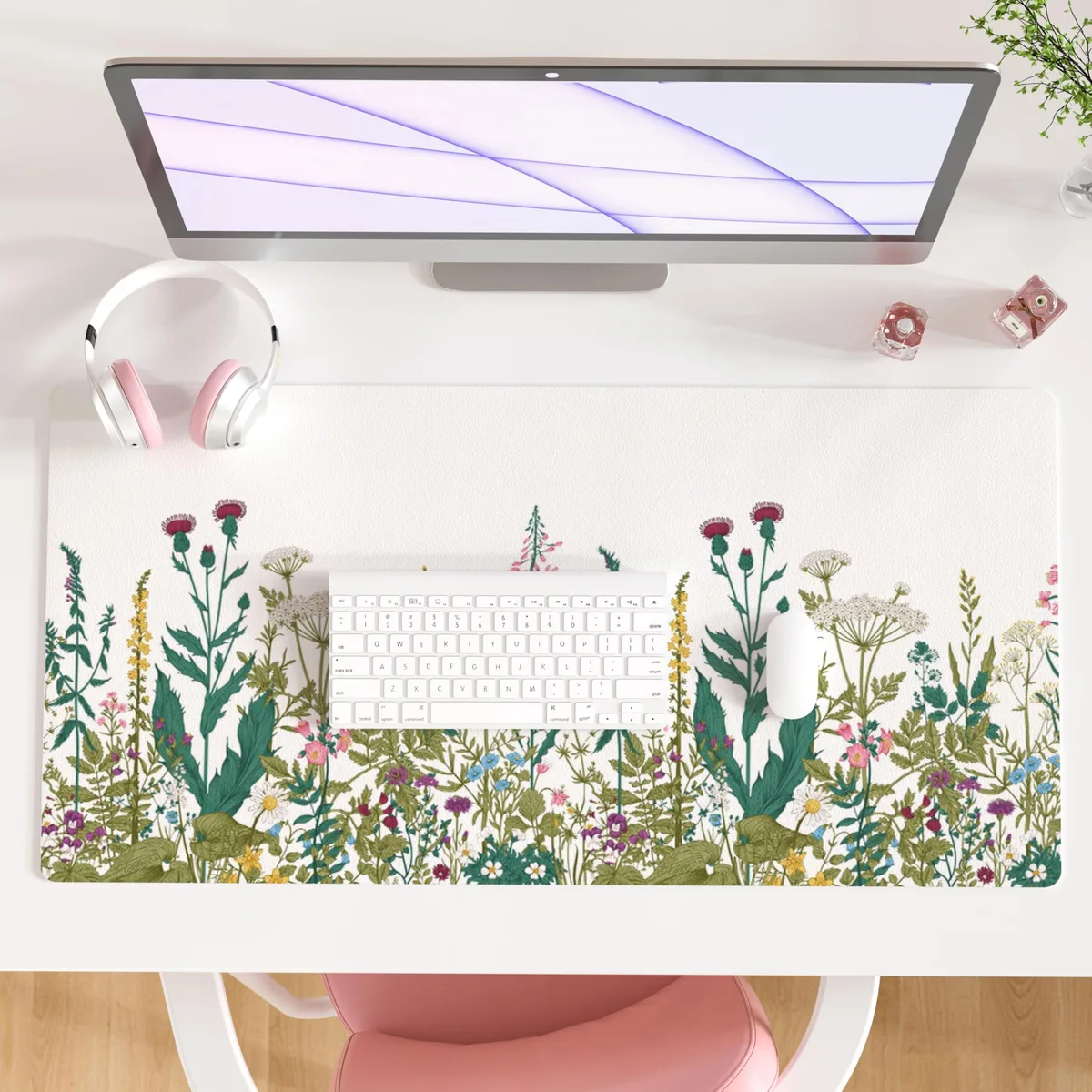 KEHIPI KEHIPI Large Mouse Pad Herbs Flowers 31.5" x 15.7 — product photo