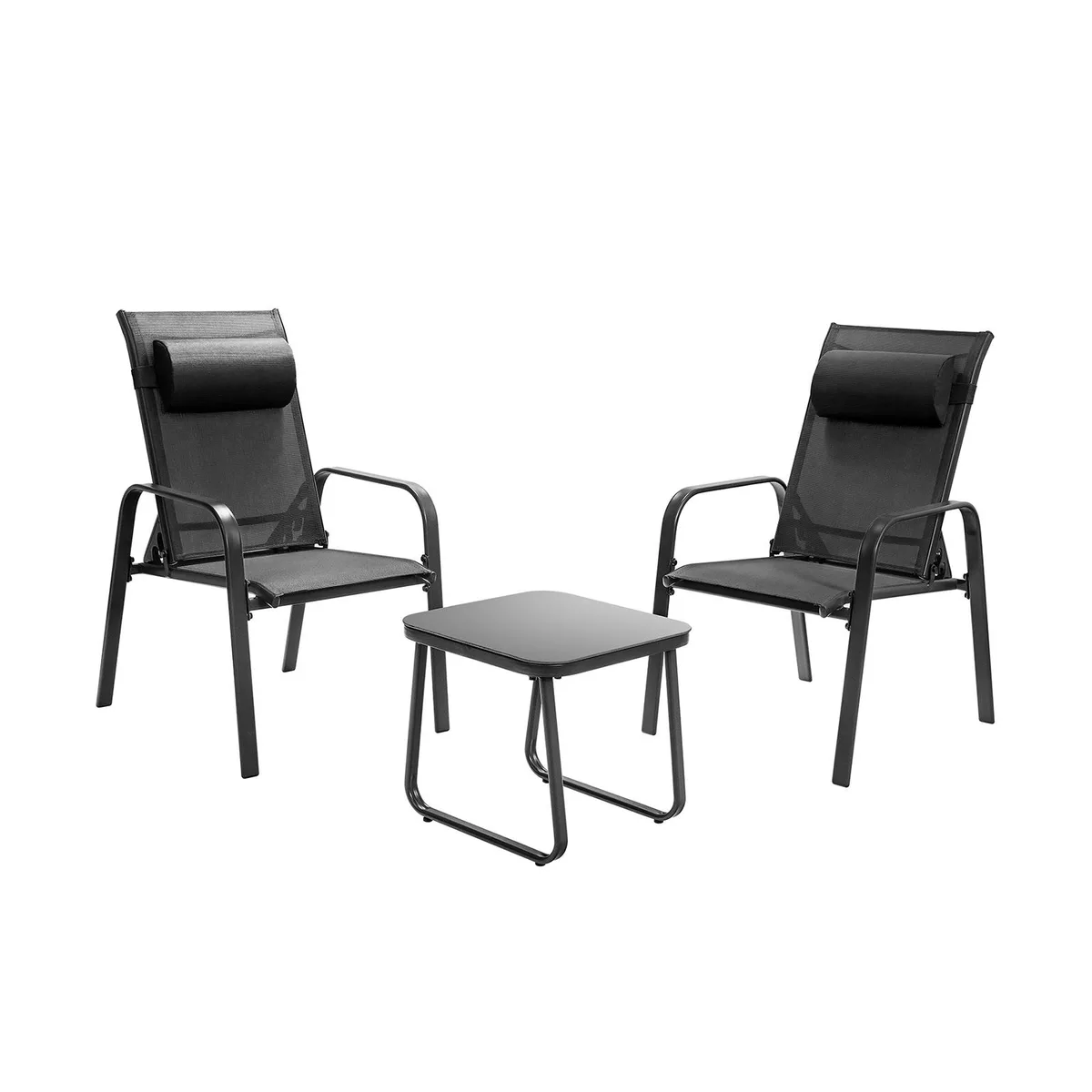 SlickBlue SlickBlue 3-Piece Patio Bistro Set with Adjustable Backrest, Black — product photo