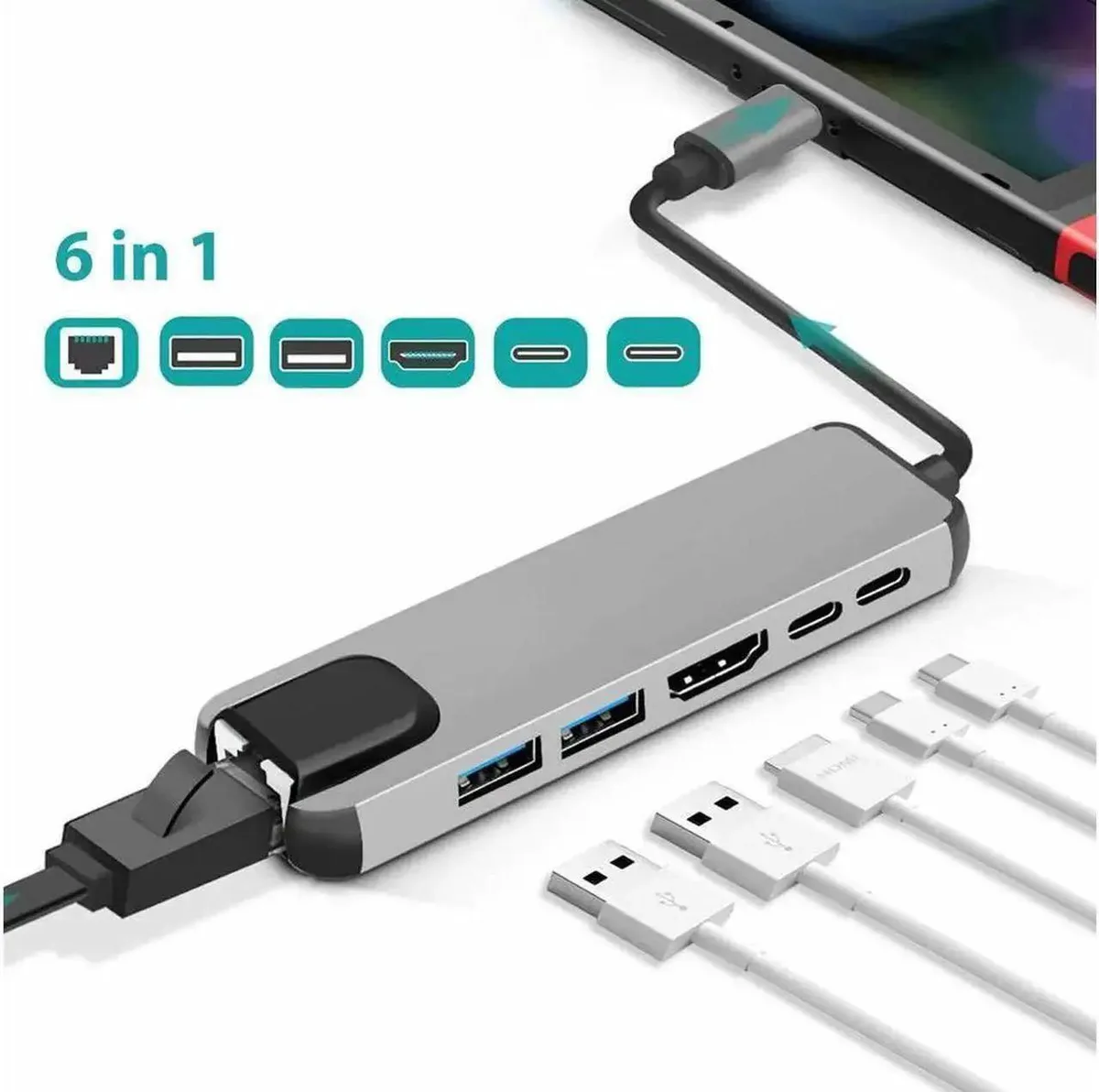 SMUGDESK SMUGDESK 7-in-1 USB-C Docking Station 4K HDMI 1000Mbps Ethernet PD Charging — product photo