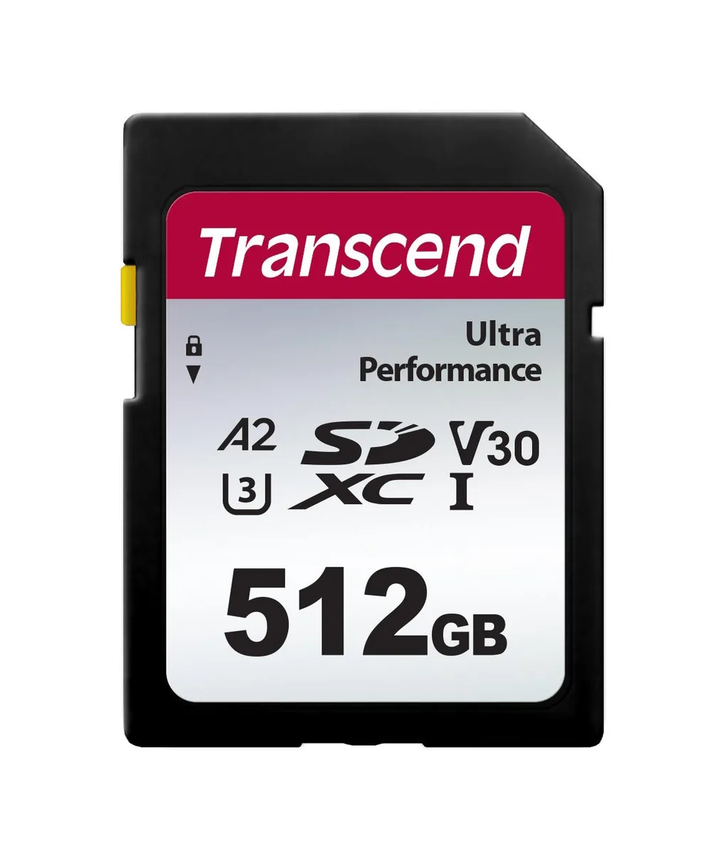 Transcend Transcend TS512GSDC340S 512GB SDXC UHS-I V30 U3 A2 memory card — product photo