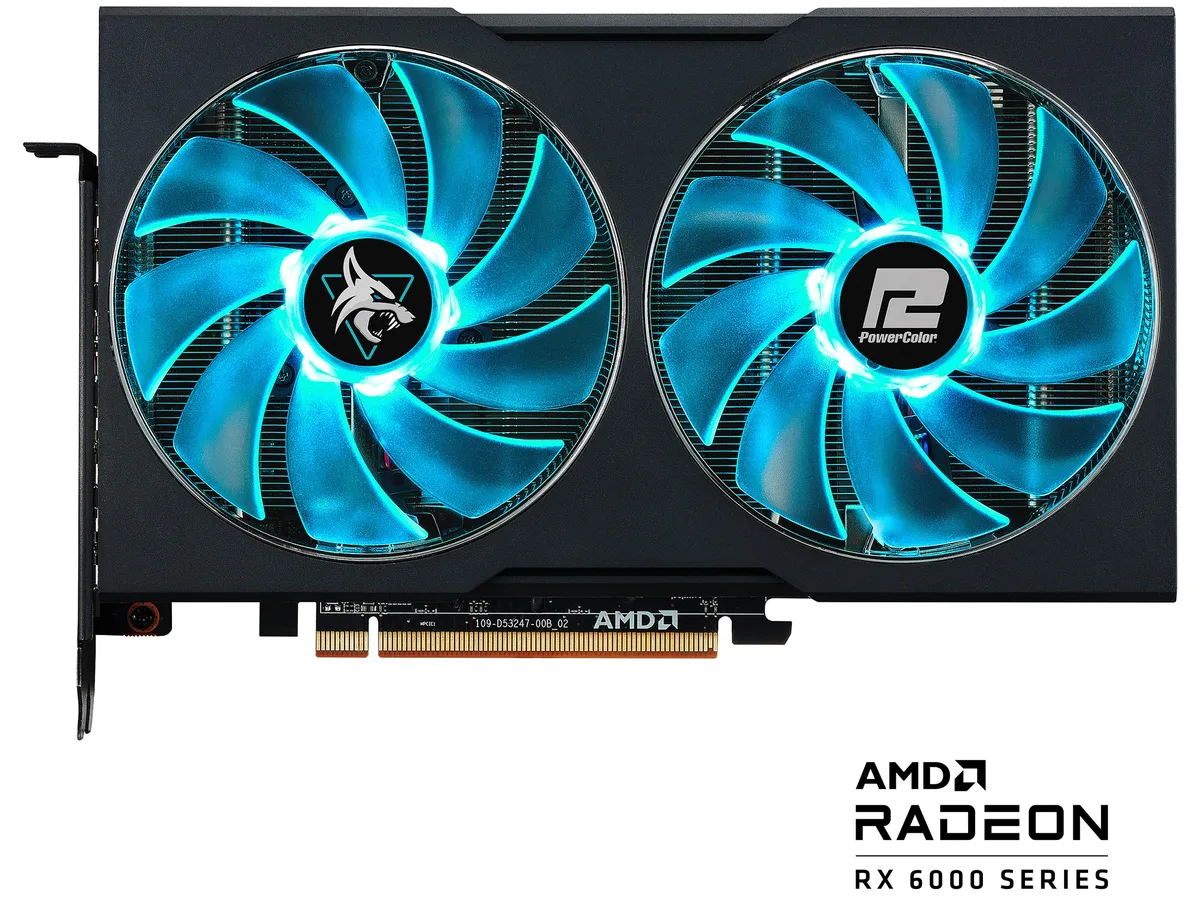 PowerColor PowerColor Hellhound Radeon RX 6600 XT 6600XT 8GBD6-3DHL/OC graphics card — product photo