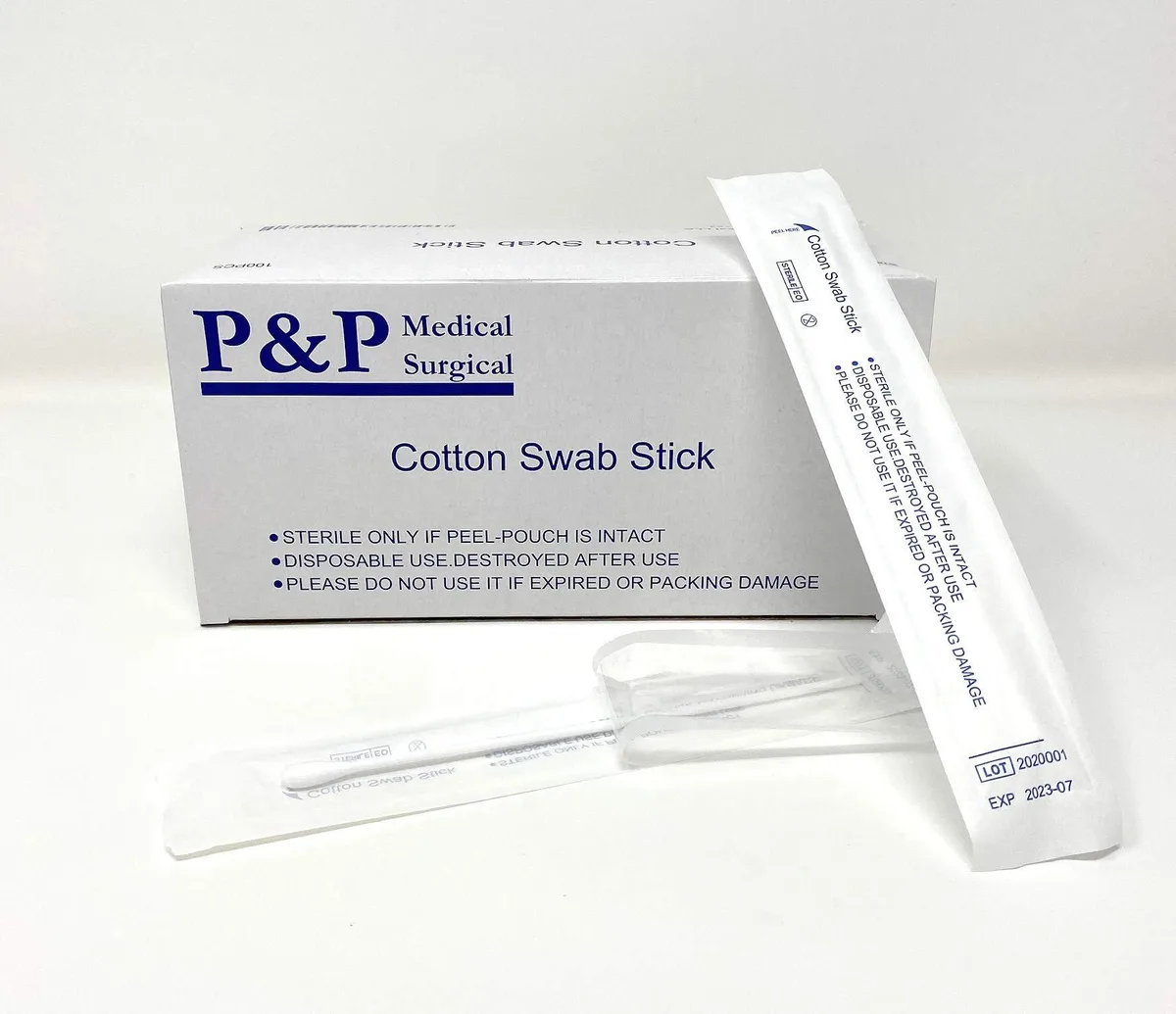  P&amp;P Medical Surgical Sterile Cotton Tipped Applicators 6" 100 Count — product photo