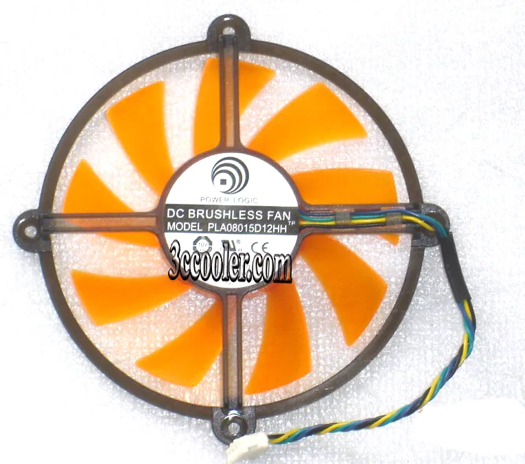 OEM Industries OEM Industries PLA08015D12HH 12V .35A 4-pin orange circular fan — product photo