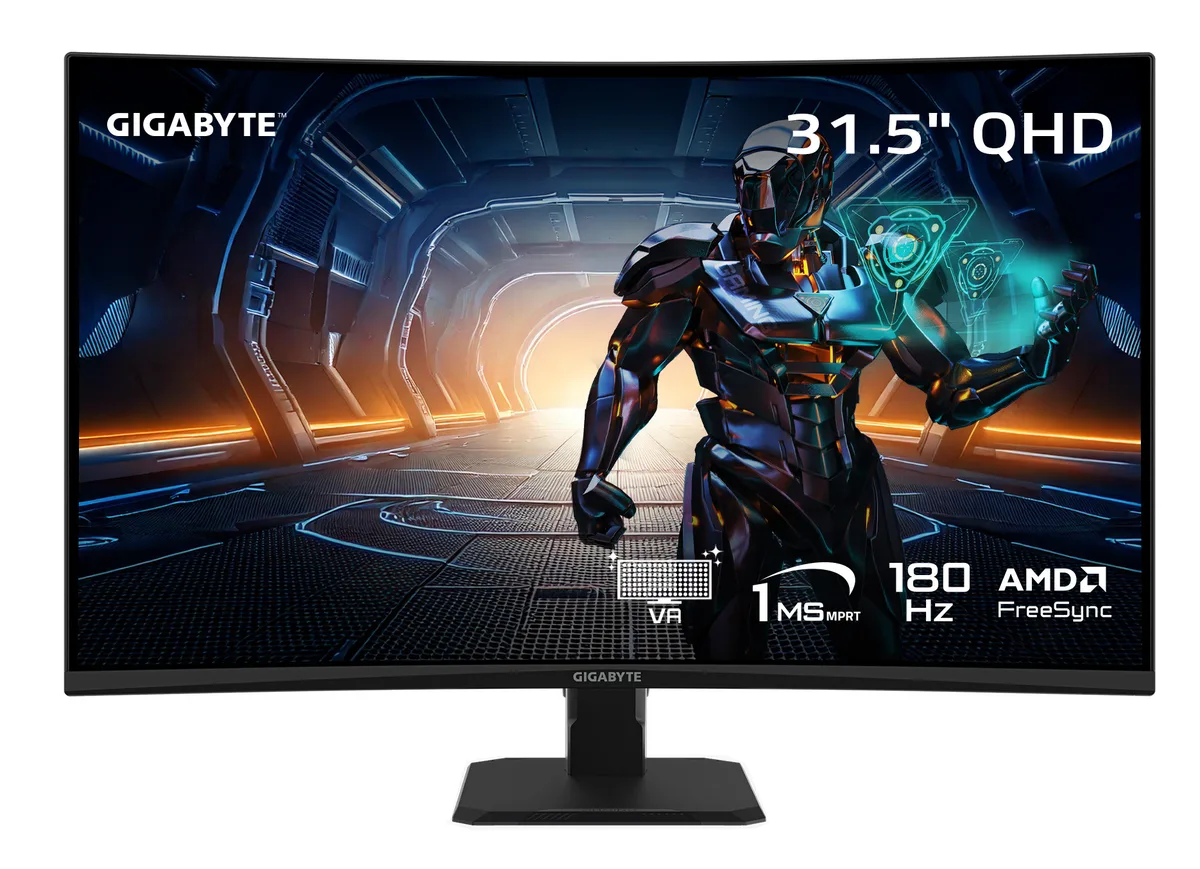 GIGABYTE GIGABYTE GS32QCA SA1 31.5" QHD 180Hz curved gaming monitor — product photo