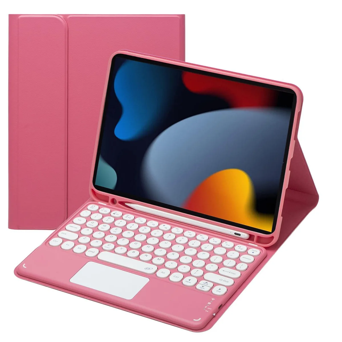 Timoom Timoom Bluetooth Keyboard Case with Touchpad for iPad 10.2" 7th/8th/9th Gen Red — product photo