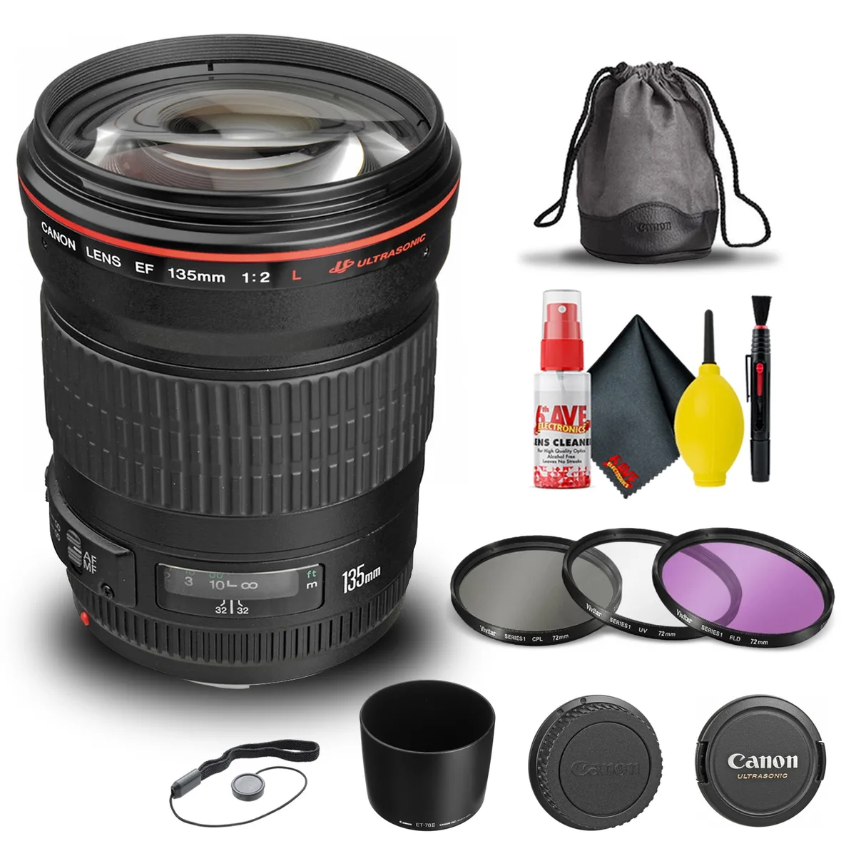 Canon Canon EF 135mm f/2L USM Lens + 72mm Filter Kit — product photo