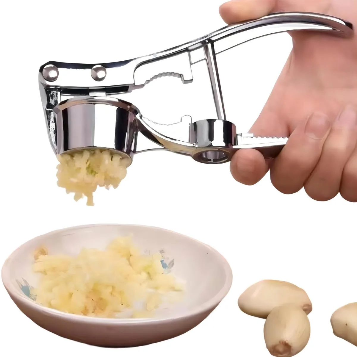  5-in-1 Stainless Steel Garlic Press — product photo