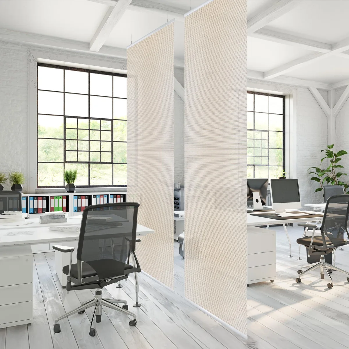DECOLAB DECOLAB Hanging Room Divider, Amber, 36W x 96L, Set of 2 — product photo