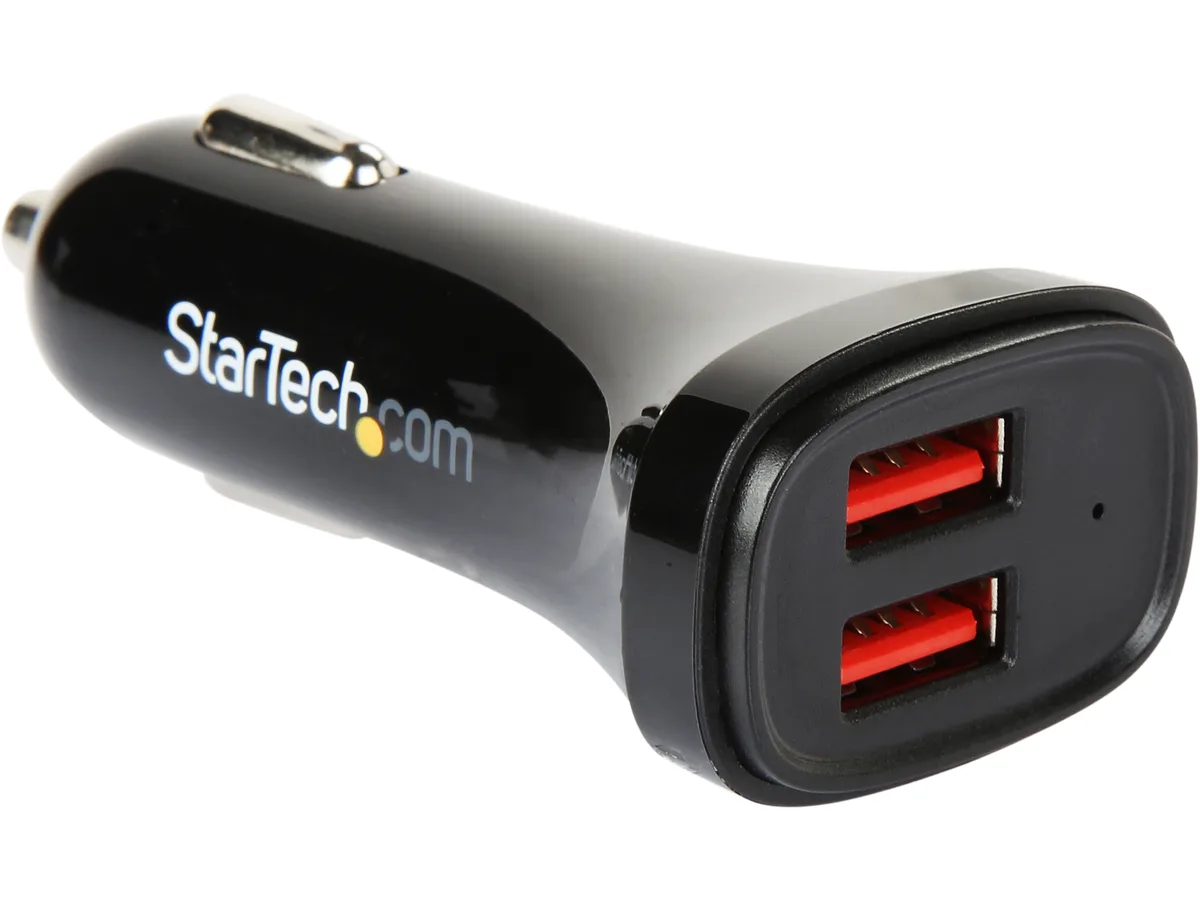 STARTECH STARTECH USB2PCARBKS Black Dual-Port USB Car Charger 24W 4.8A — product photo