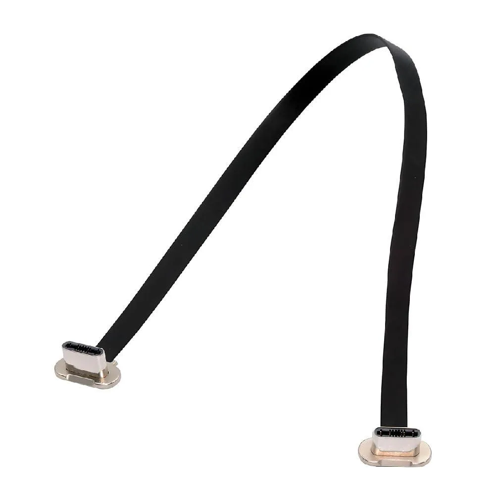 Fervit Fervit USB 2.0 Type C Dual 90 Degree Angled PD 65W Fast Charge Data Extension Cable 20CM — product photo