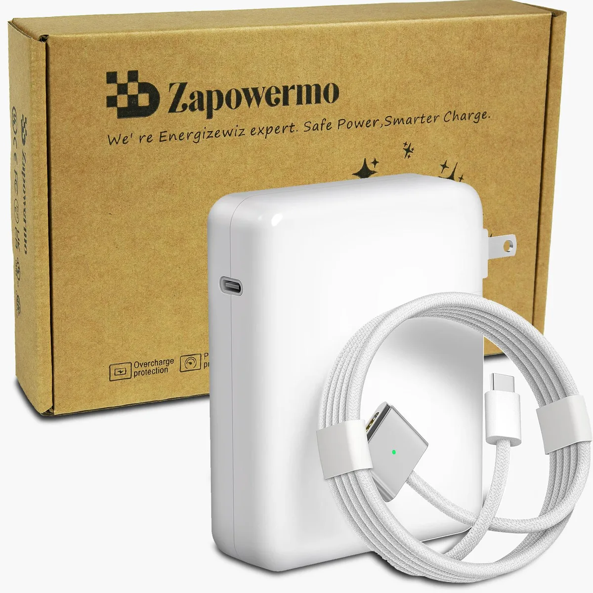 Zapowermo Zapowermo 140W USB-C to Magnetic 3 ac adapter 2m white — product photo