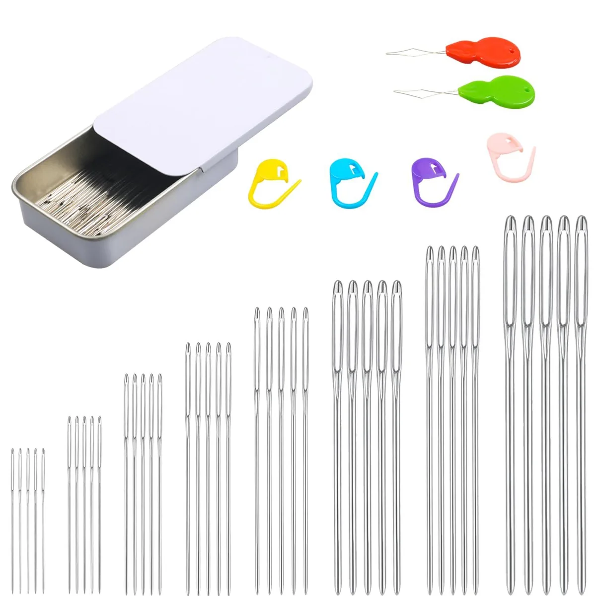 Eketirry R-EKBT46-A 46 PCS Large-Eye Blunt Needles needle art — product photo
