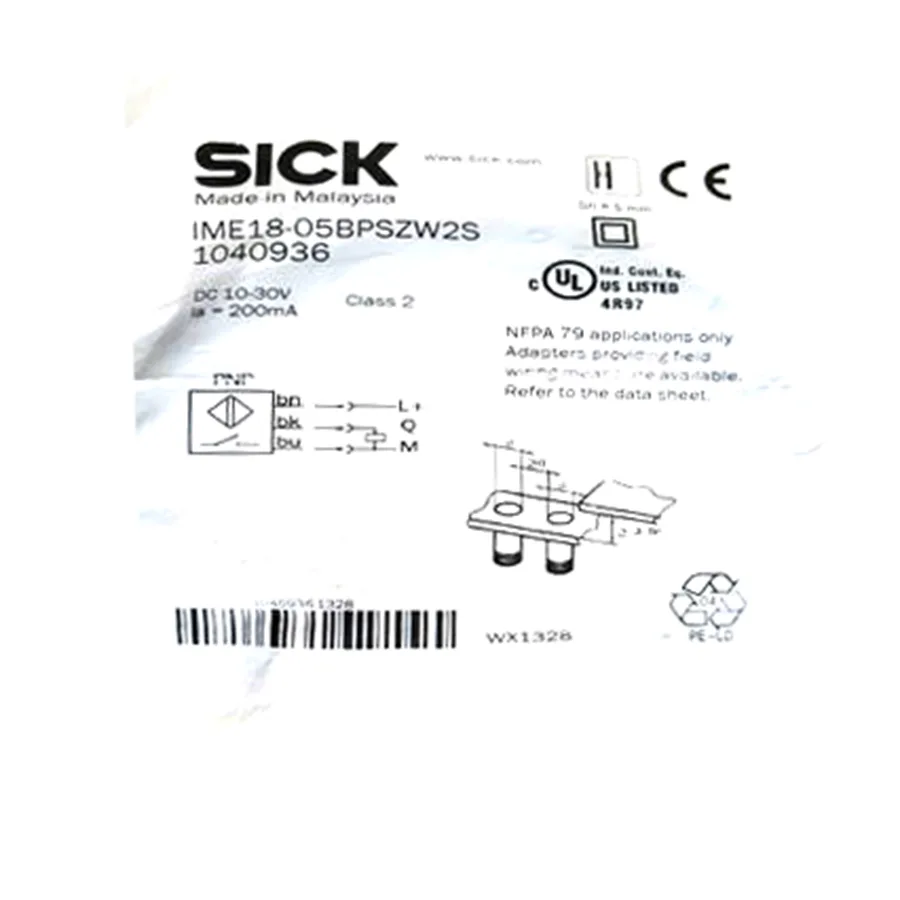Sick Sick IME18-05BPSZW2S Inductive Proximity Sensor PNP 5 mm M18x1 2 m Cable IP67 — product photo