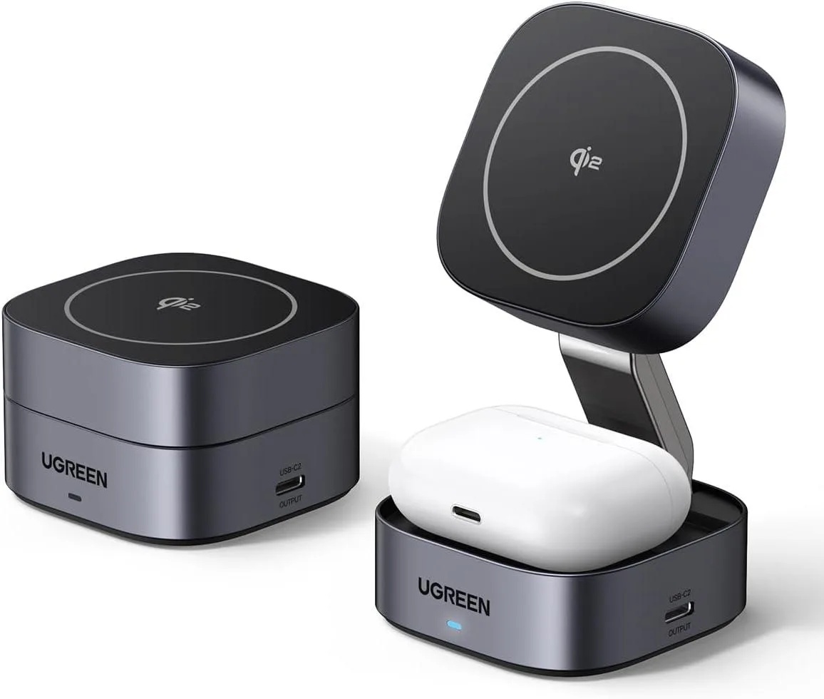 FLEANE FLEANE MagFlow Qi2 2-in-1 Foldable Wireless Charger Dark Grey — product photo