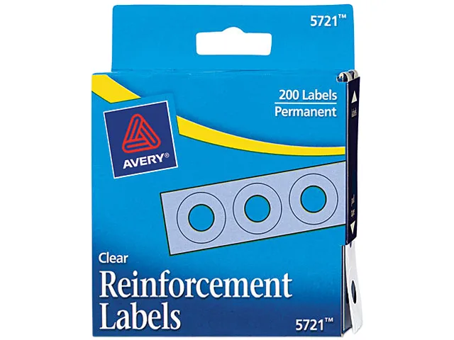 Avery Avery 5721 Hole Reinforcements, 0.3", Clear, 200/Pack — product photo