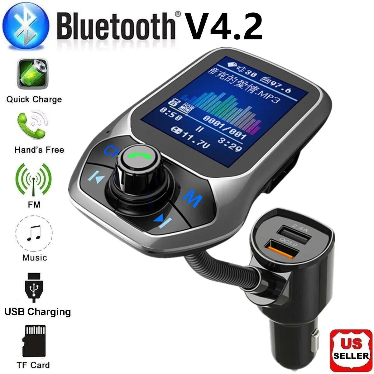 RAYBESTOS UNBRANDED RAYBESTOS UNBRANDED T43 Bluetooth FM Transmitter Car Electronics Accessory — product photo