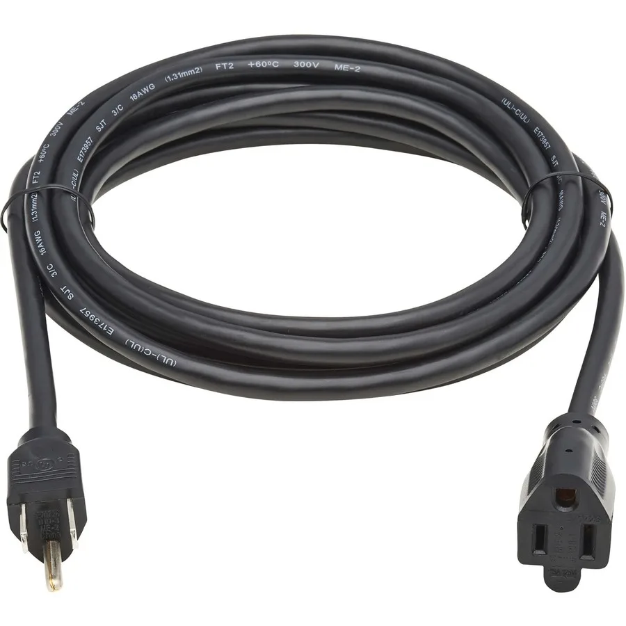 Tripp Lite Tripp Lite P02201013A 10ft computer power cord NEMA 5-15P to 5-15R 13A 120V 16 AWG black — foto do produto