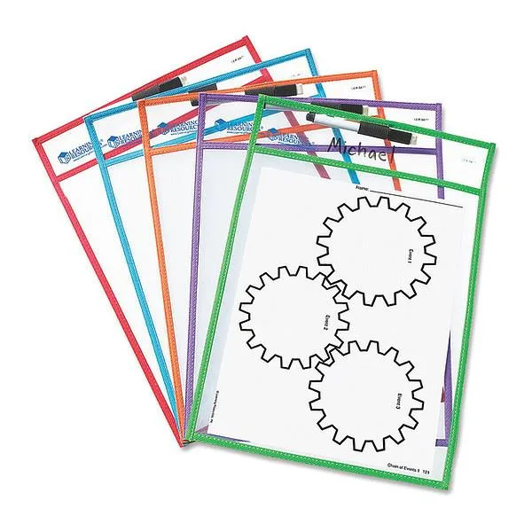 Learning Resources Learning Resources LER0477 Write &amp; Wipe Pockets 5pk 10x14 — product photo