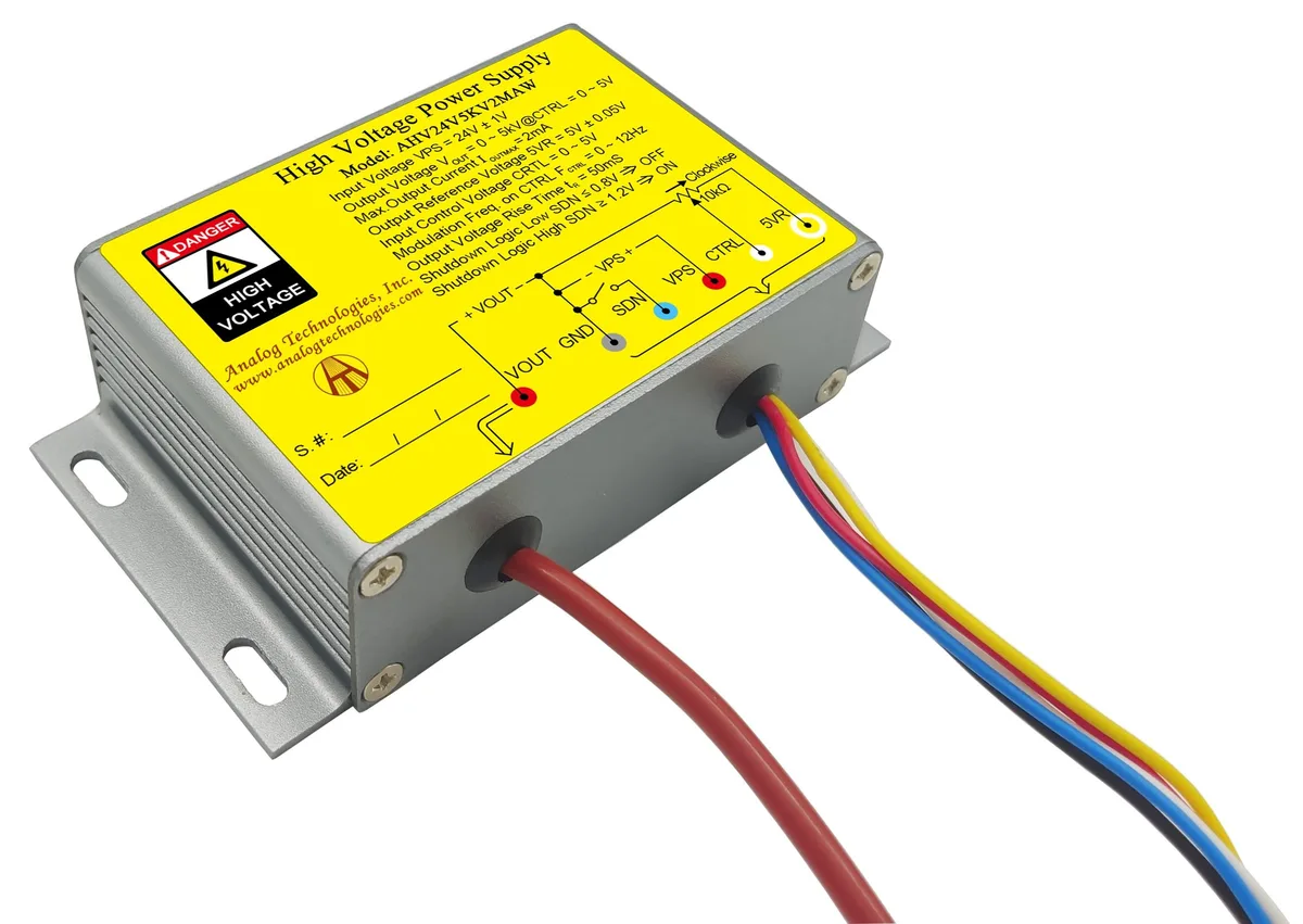 Analog Technologies Analog Technologies High Voltage Power Supply 0-5kV 2mA 24V Input AHV24V5KV2MAW — product photo