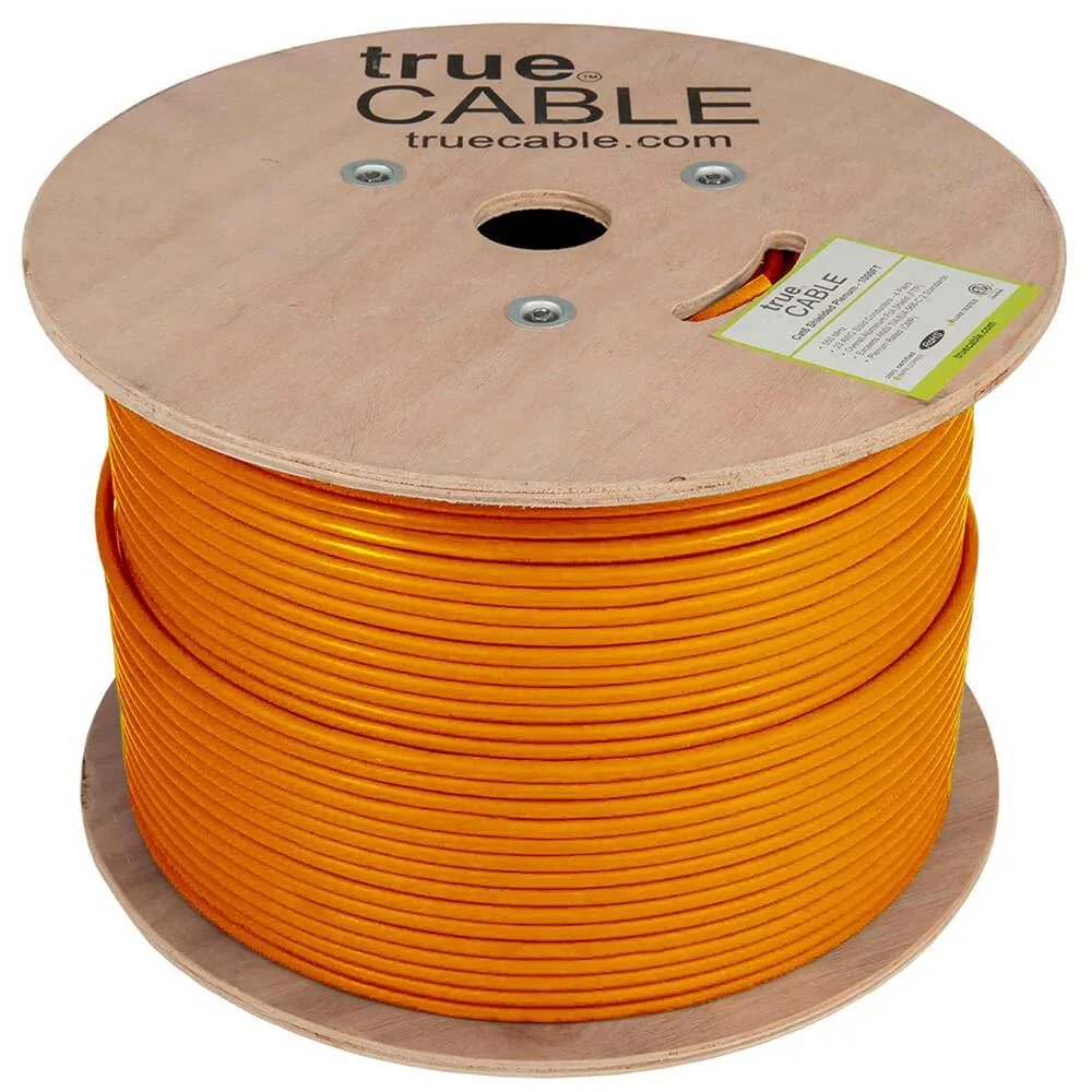 Corn Electronics Corn Electronics Cat6 plenum shielded network ethernet cable orange 1000ft 23AWG 550MHz — product photo