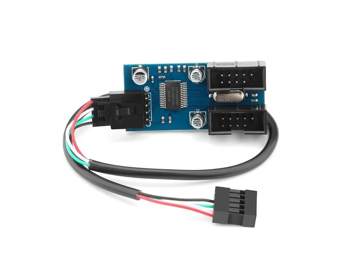 BUCIER BUCIER 9-Pin USB 2.0 Male to 2 Female Splitter Cable 11.8in — product photo