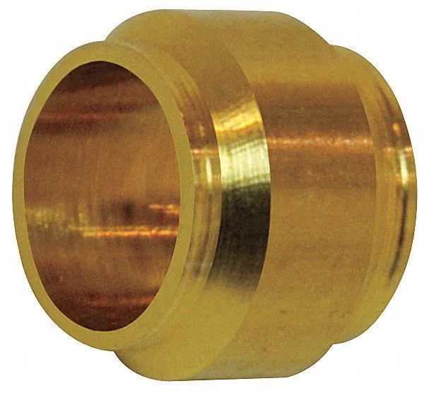 Fifty brass compression sleeves for 8mm tube, 7mm long