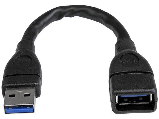 STARTECH STARTECH USB3EXT6INBK 6in USB 3.0 A Male to A Female extension cable — product photo