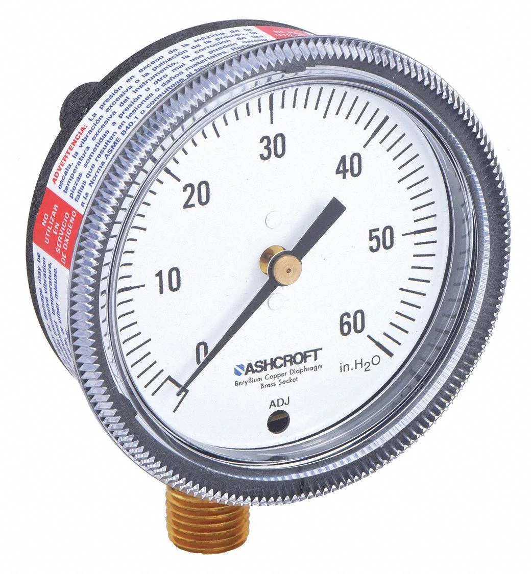 Ashcroft Ashcroft 25 1490A 02L 60 in wc Pressure Gauge — product photo