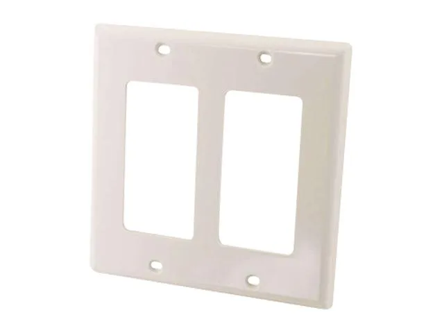 Cables To Go Cables To Go 03728 Double Gang Wall Plate White — product photo