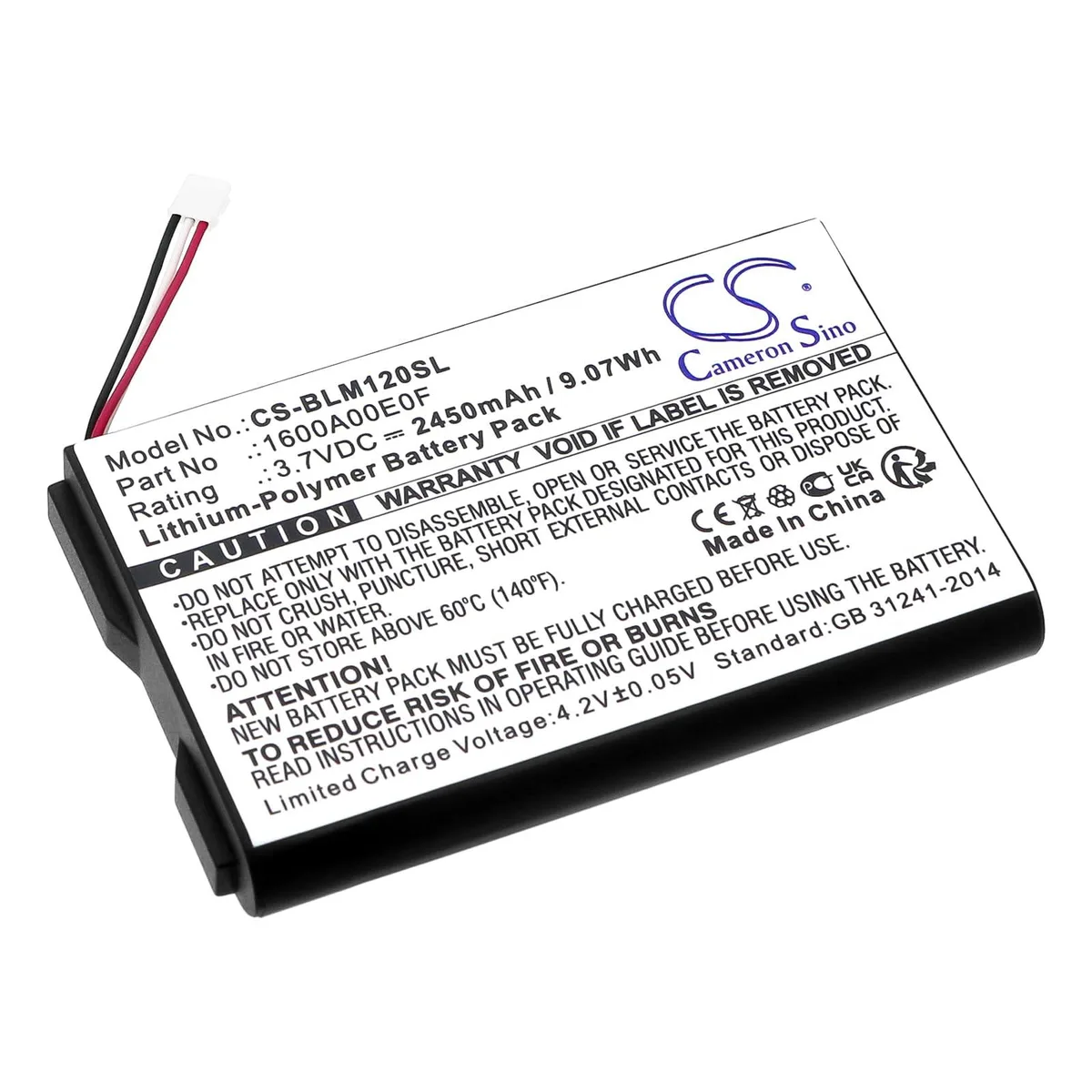  Cameron Sino Battery GLM120C GLM150-27C 2450mAh 3.7V — product photo
