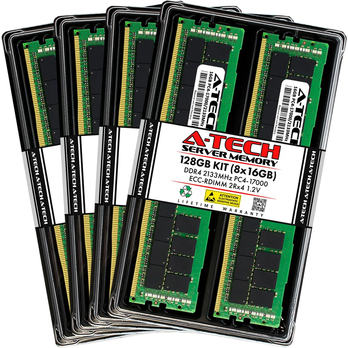 A-Tech A-Tech 128GB (8x16GB) DDR4 2133 ECC RDIMM 2Rx4 memory upgrade — product photo