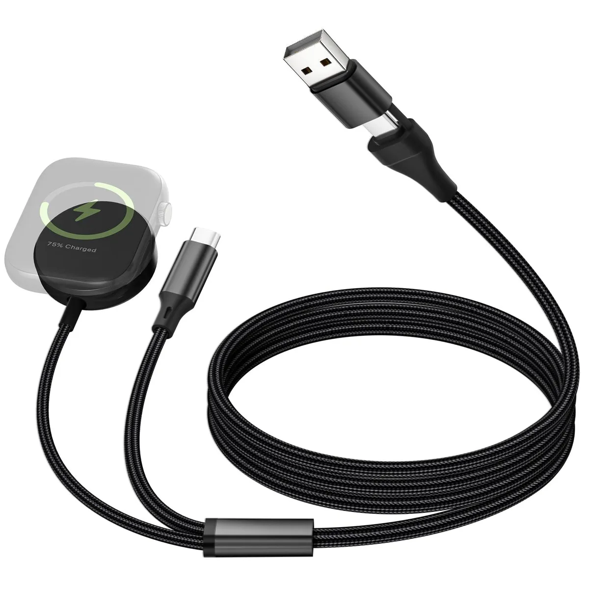  BELKIN WT-WLCHGR 2-in-1 Magnetic Charger Cable 40W 1.2m Orange — product photo