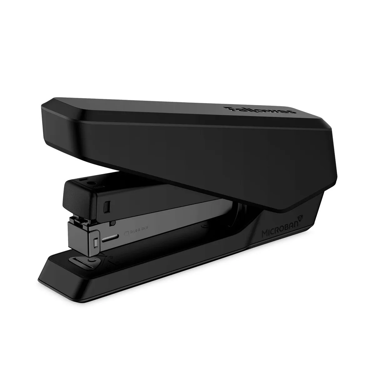 Black Fellowes LX850 desktop stapler with EasyPress technology