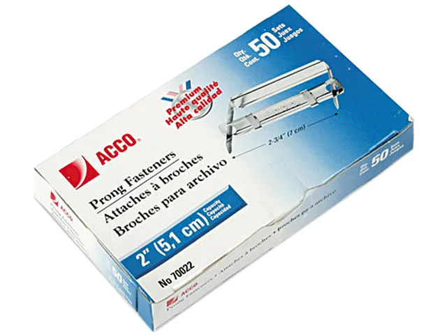 ACCO ACCO 70022 Two-Piece Prong Fasteners 2" Capacity 50/Box — product photo