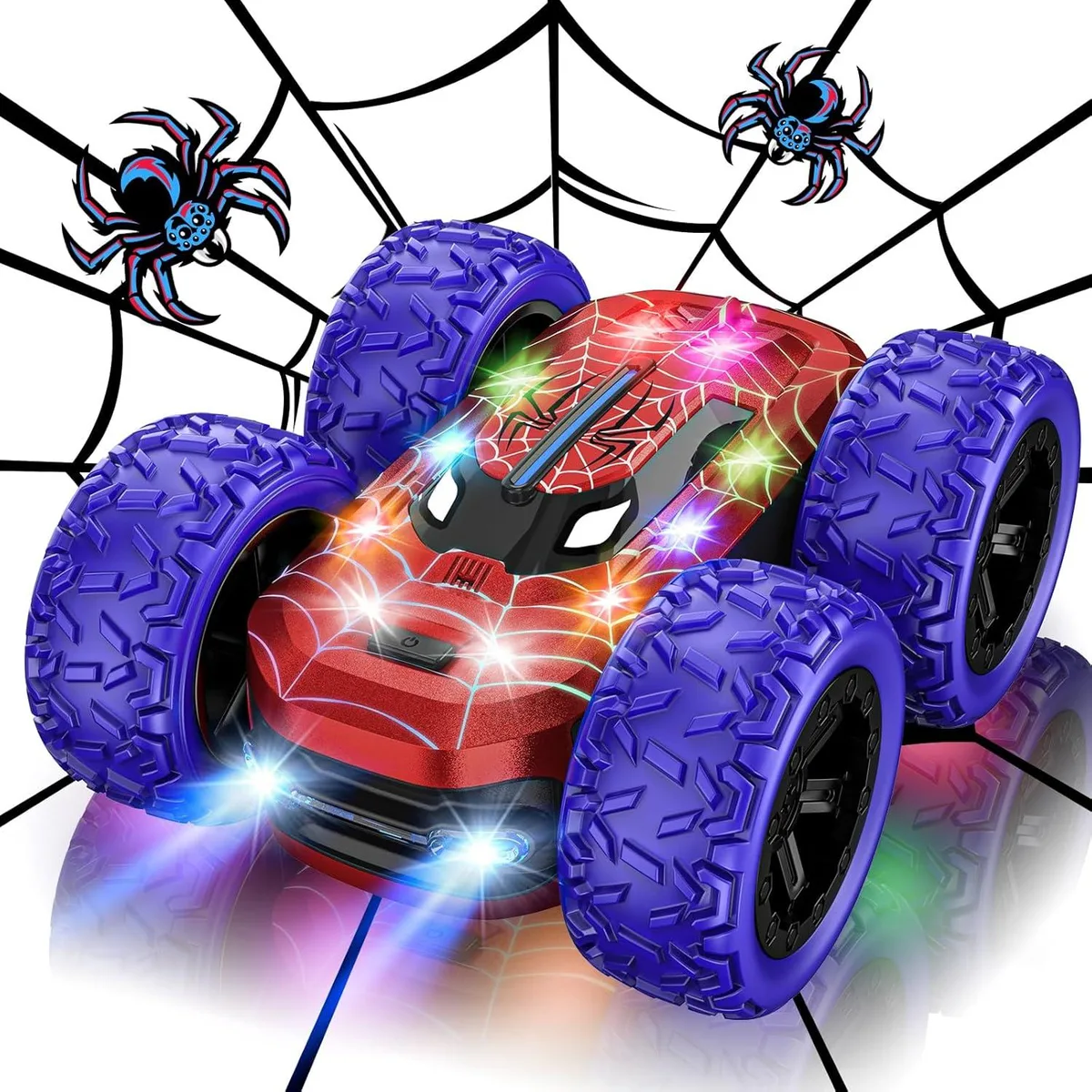usbroway usbroway RC Stunt Car 4WD 360° Flip LED Lights 2.4GHz 35m Range 500mAh Battery 30min Playtime Toy — product photo