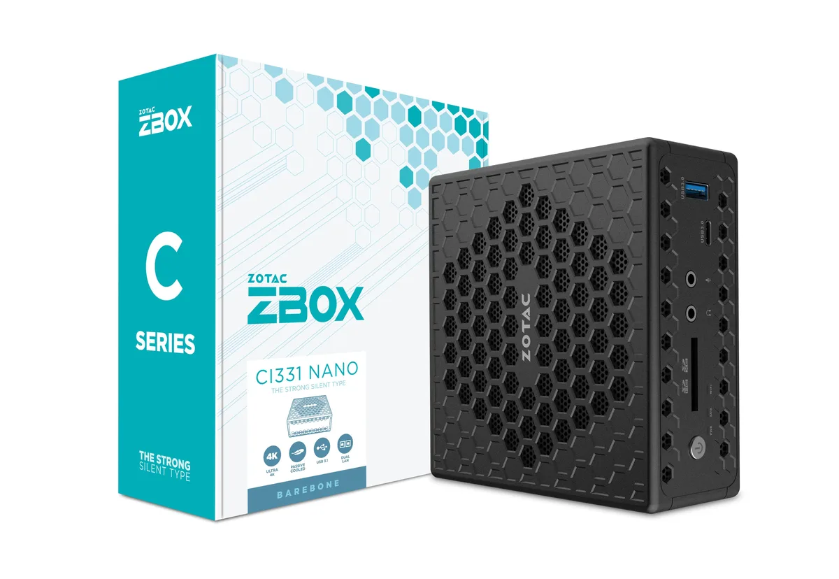 ZOTAC ZOTAC ZBOX-CI331NANO-U Intel N5100 barebone mini PC — product photo